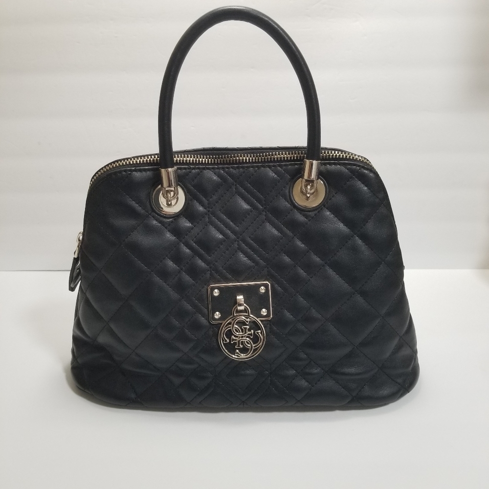 Guess Women's Aliza Dome Satchel Black Satchel NWOT